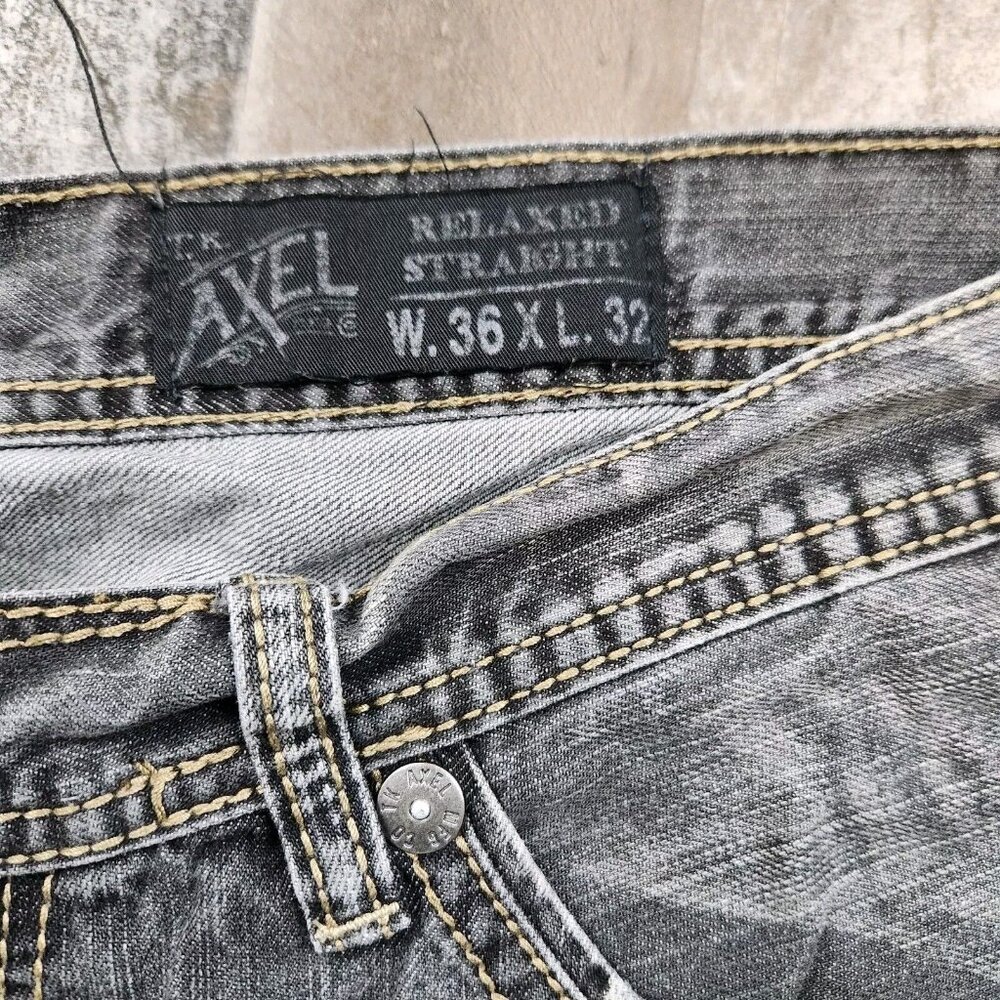 Mens TK Axel size 36x30 Relaxed Straight Mid Rise Jeans - Picture 4 of 11